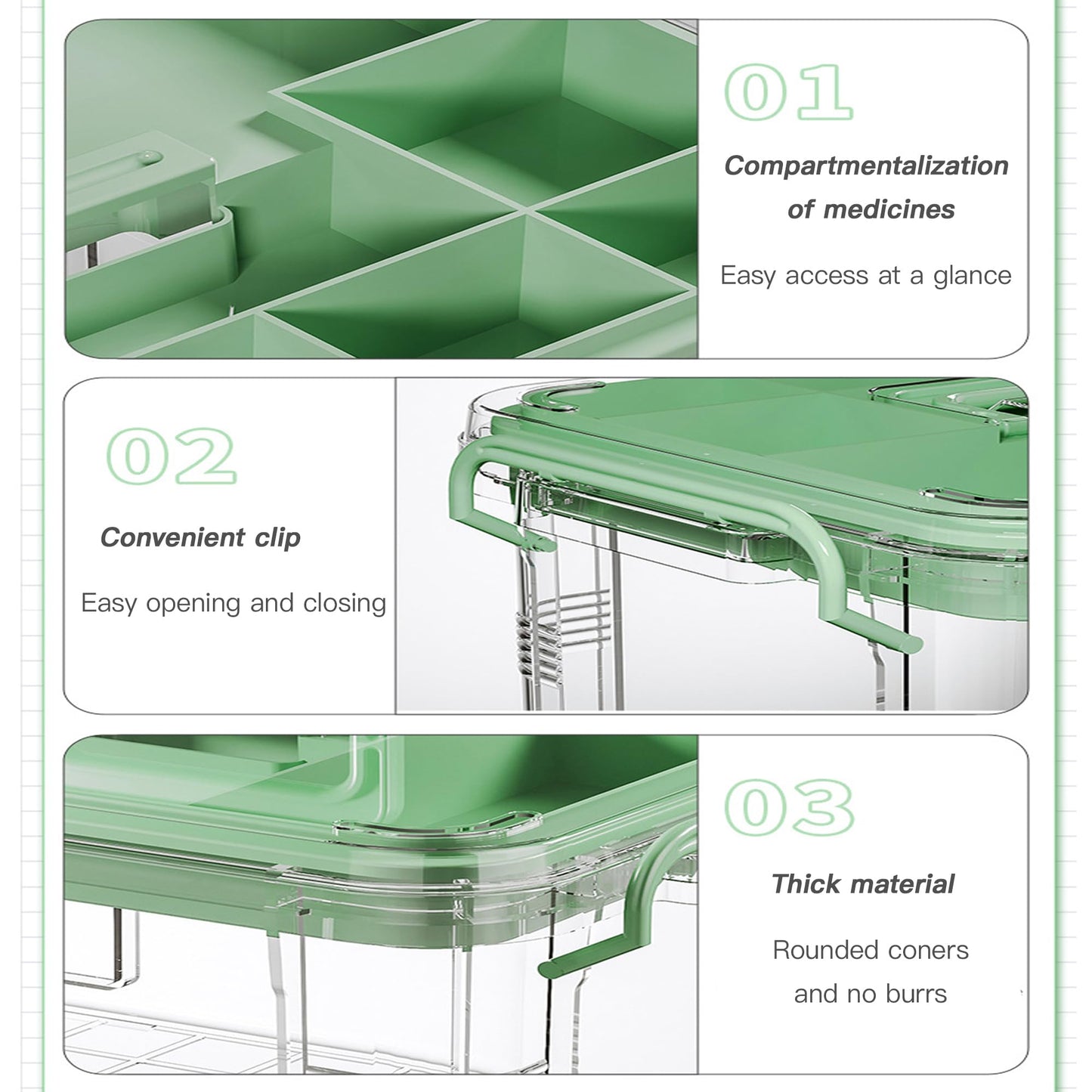 imuounl Medicine Storage Box, Medicine Container Box, First Aid Box Household Medicine Container For Medicine Storage