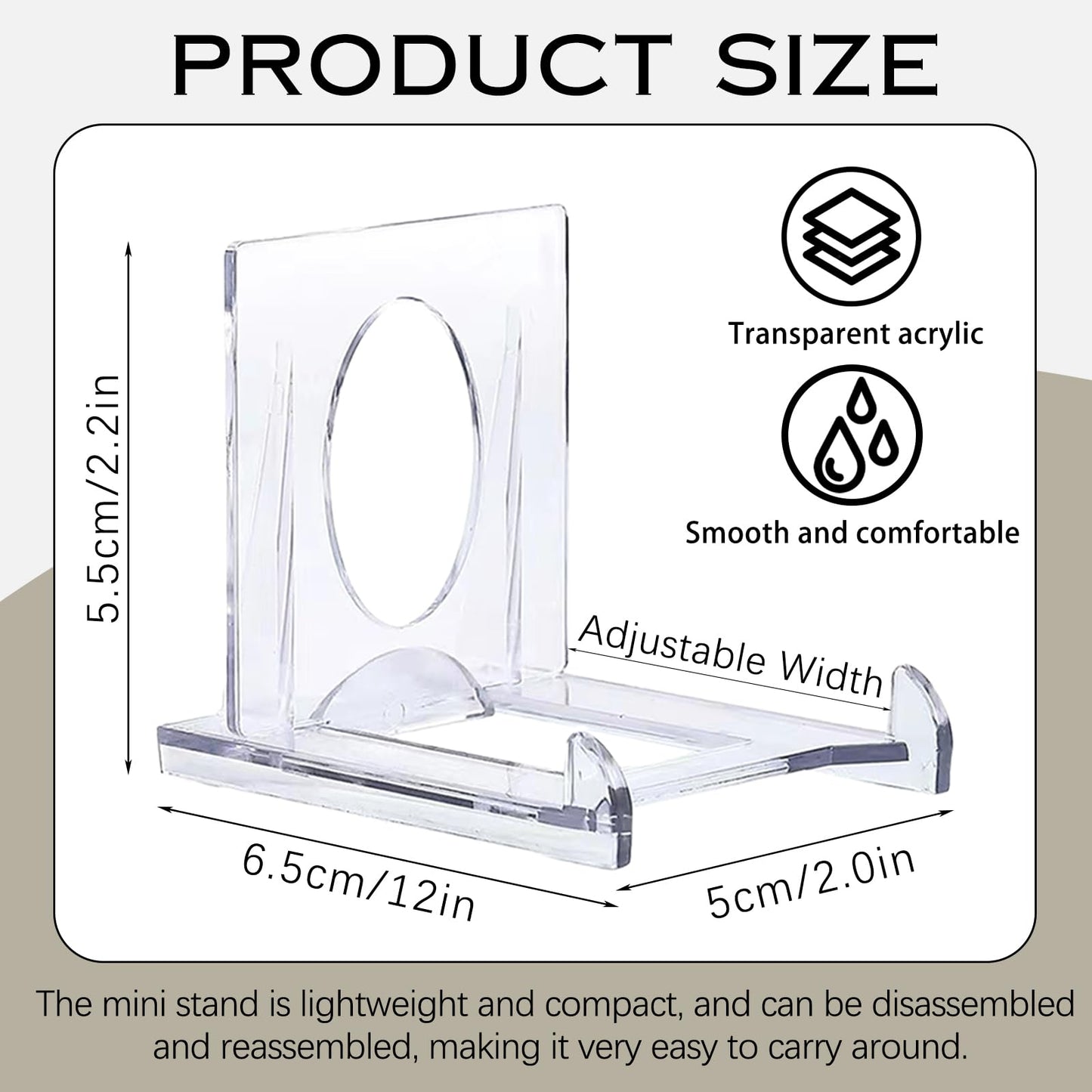 HZHSSG Mini Card Display Stand,Adjustable Premium Acrylic Trading Card Stand for Graded Card Sports Card Trading Card PSA Card Baseball Card (6)