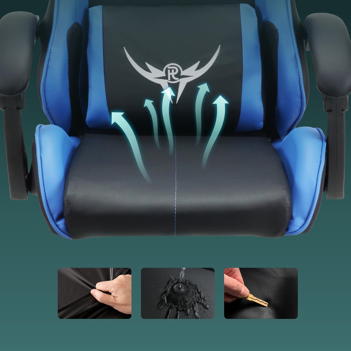 play haha Ergonomic Gaming Chair for Adults,High-Back Racing Style,150kg Capacity,High Density Foam,Faux leather,for gaming home or office use Desk