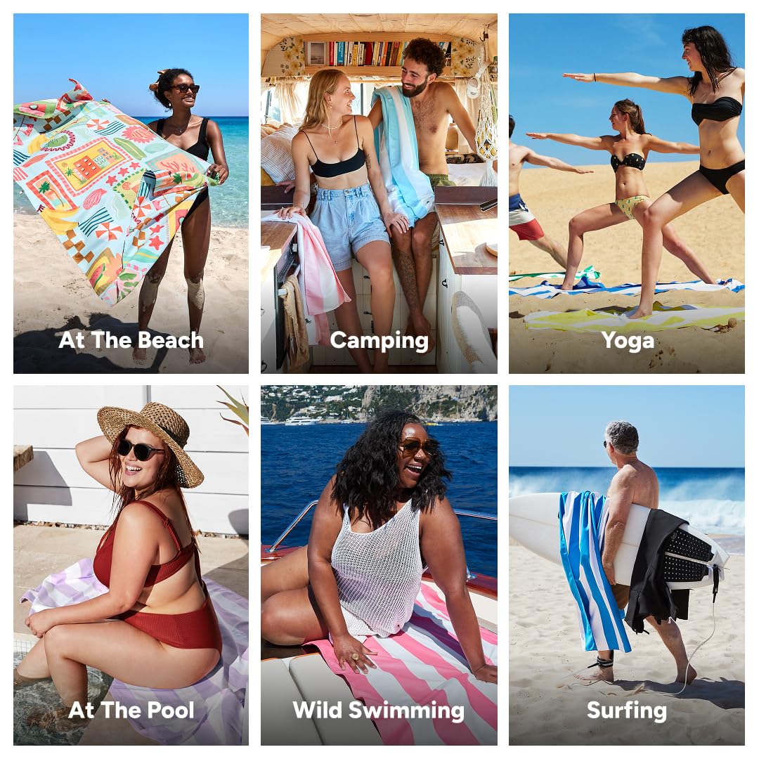 Dock & Bay Quick Dry Beach Towel - Wish You Were Here, Large