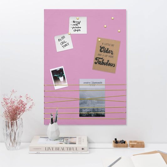 Navaris Photo Pin and Clip Board - 70 x 50cm - Velvet Board for Hanging, Pinning, Displaying Photos, Pictures for Bedroom - Contemporary Pinboard -