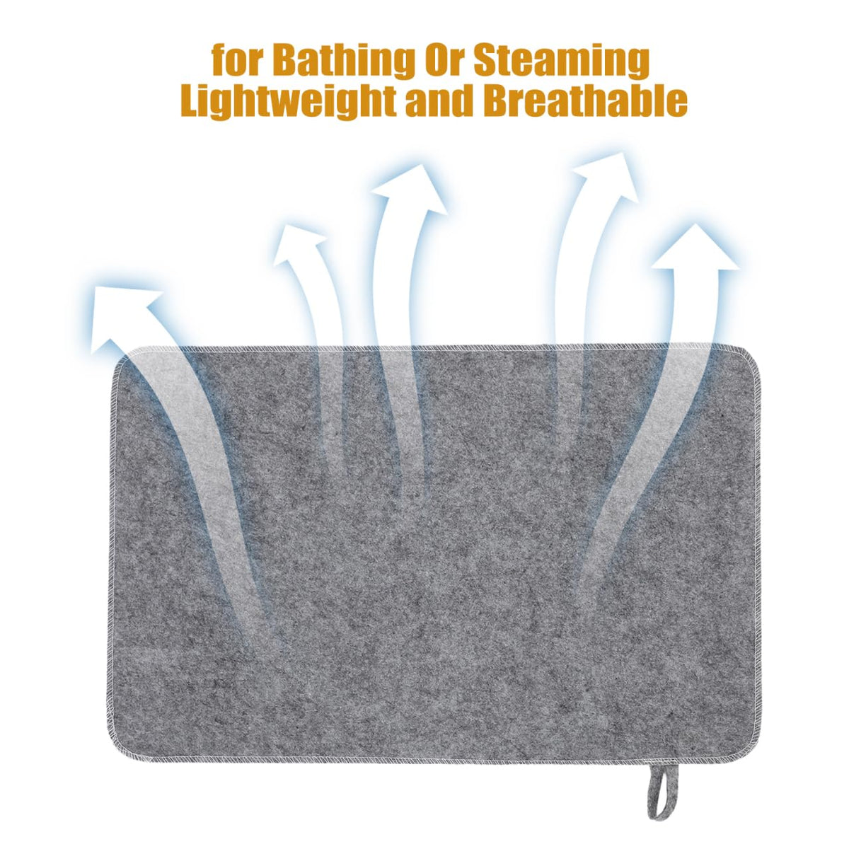 PERSELOSO 2pcs Felt Sauna Seat Cushion Absorbent Sweat Mat for Steam Room Bench Pad Heat Insulating Lightweight Breathable Sauna Supply in Grey