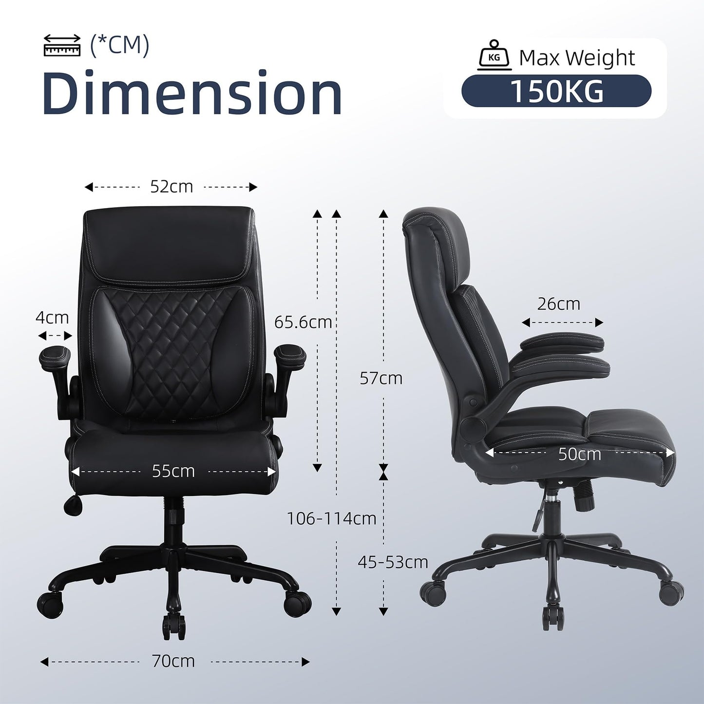 Ermnois Ergonomic Office Chair Desk Chair Executive For Home Comfy 150KG