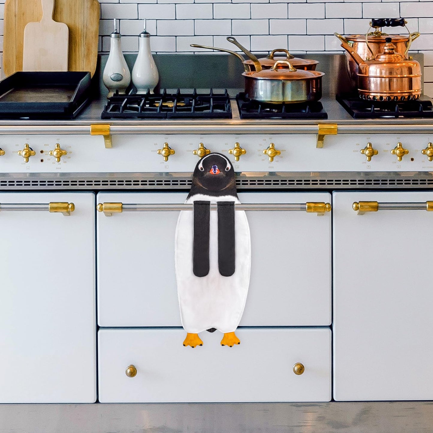 AGRIMONY Penguin Funny Hand Towels for Bathroom Kitchen -Cute Penguin Decoration Fathers Mothers Day Easter Gifts for Women Men Hanging Washcloths