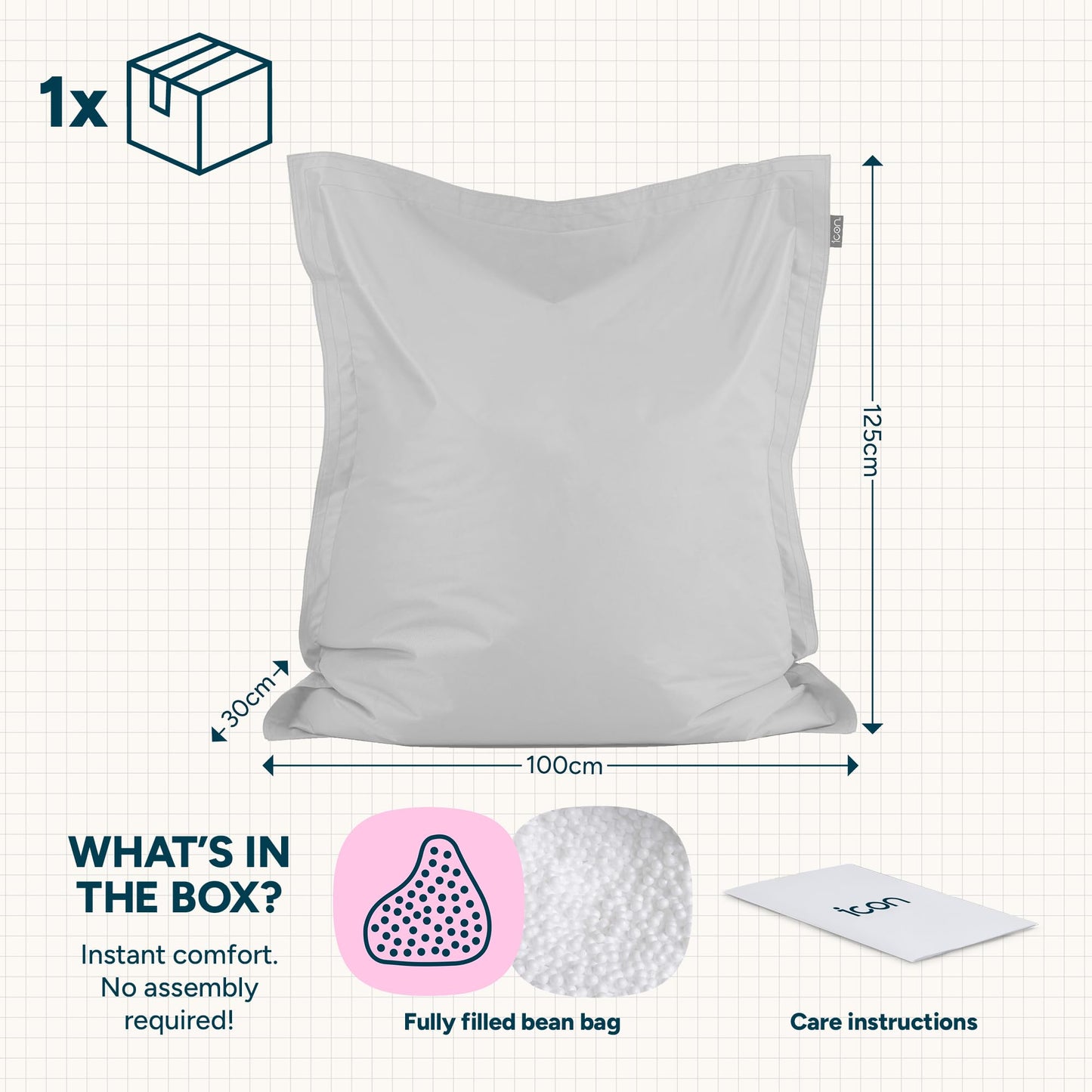Bean Bag Bazaar Large Outdoor Kids Bean Bag with Filling Included, Green