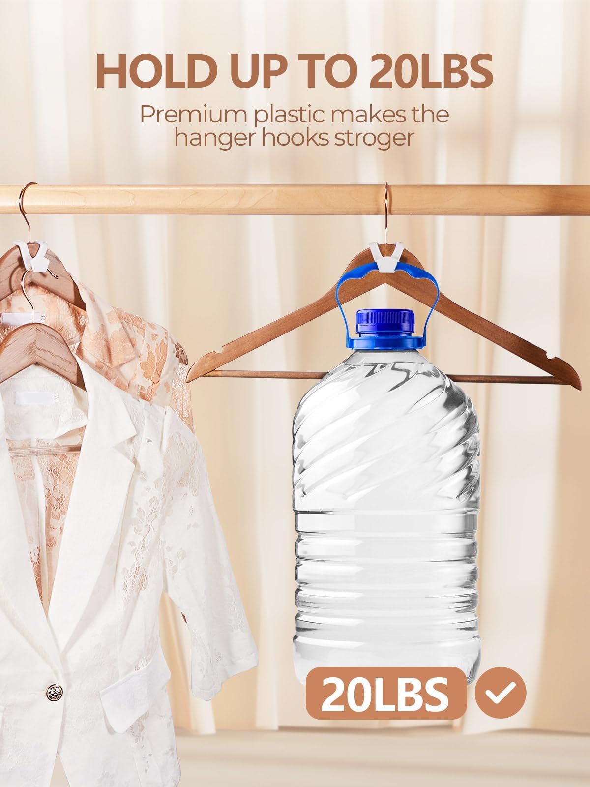 HOUSE DAY Space Saving Hangers for Clothes 30 Pcs, White
