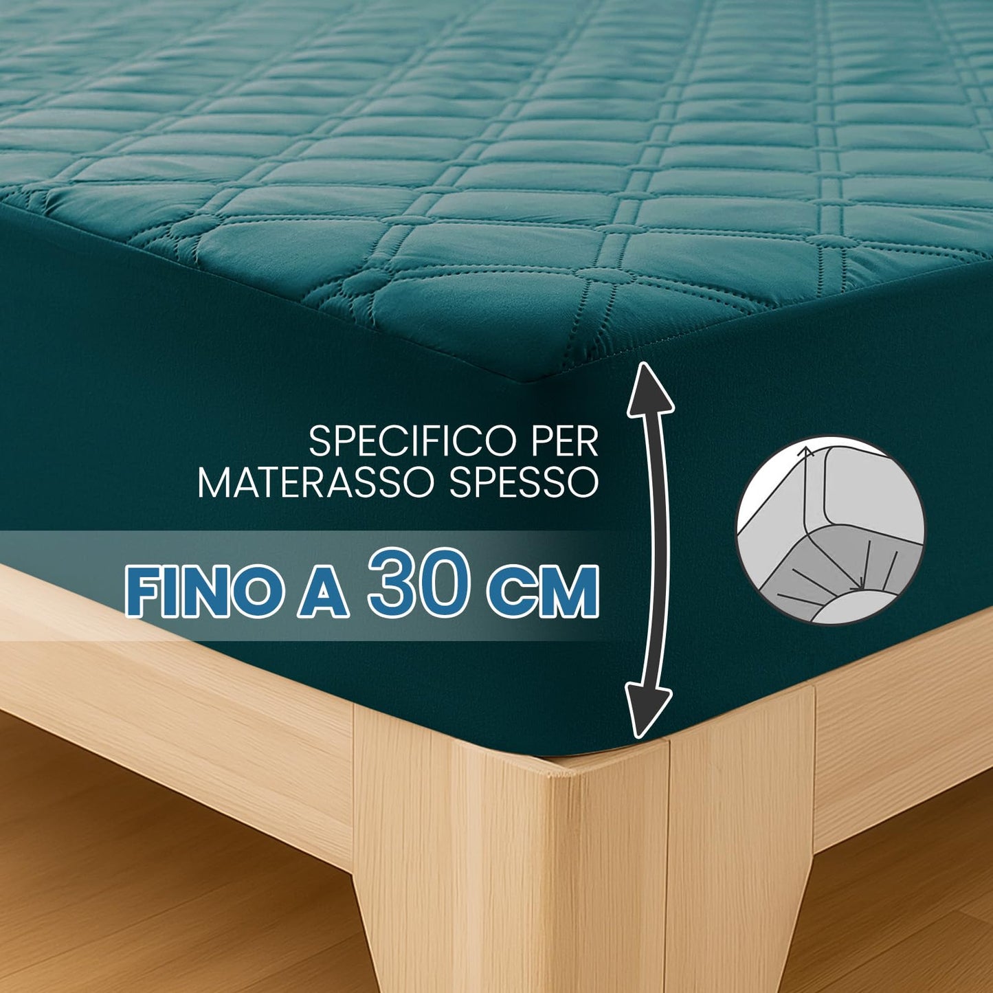 Ystyle Fitted Sheet 160 x 200 cm, Microfibre, Fitted Sheet - Mattress Height up to 30 cm, Dark Green