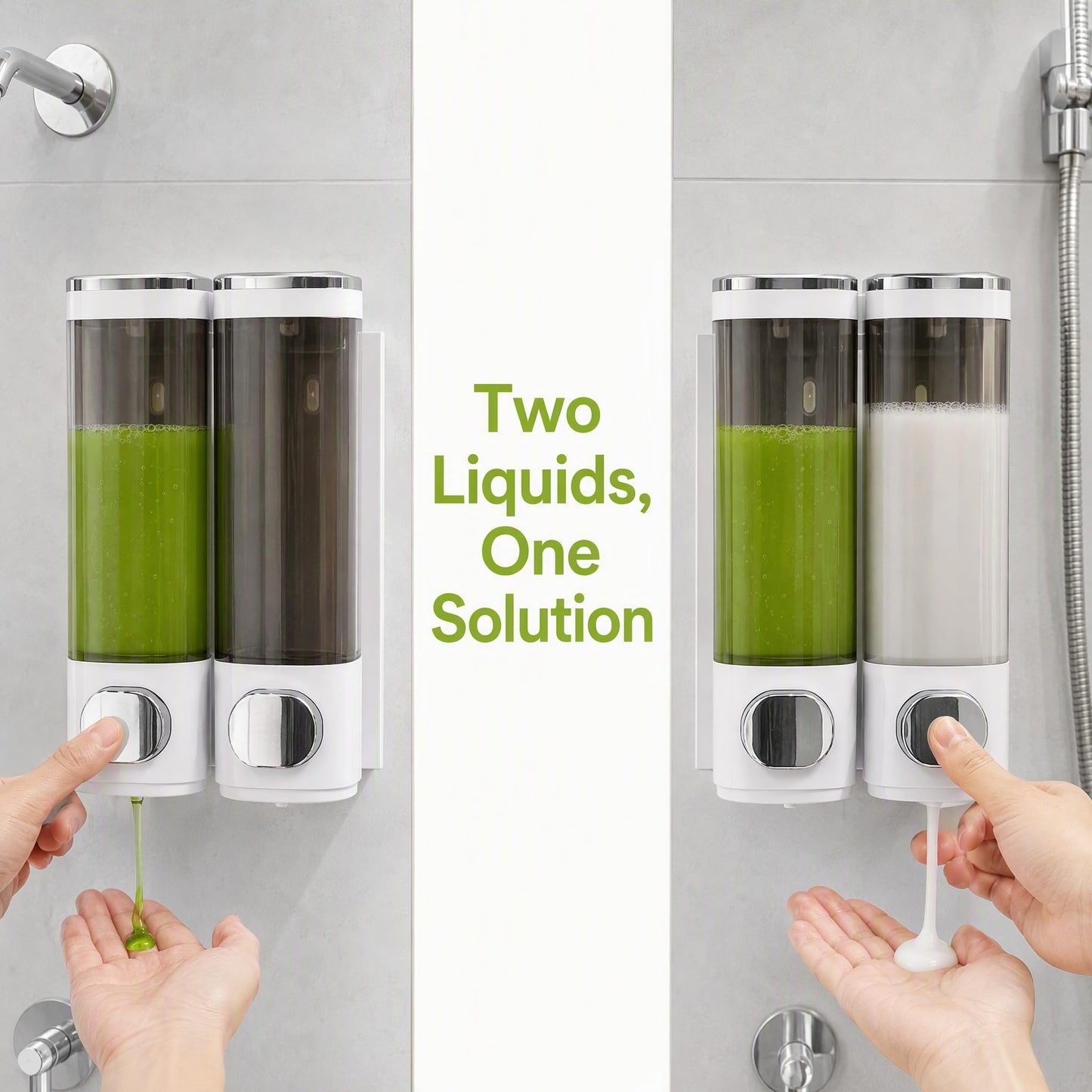 Wall Mounted Soap Dispenser, 600ml Bathroom Soap Dispenser Wall Mounted Shampoo Dispenser, Hand Soap Dispenser