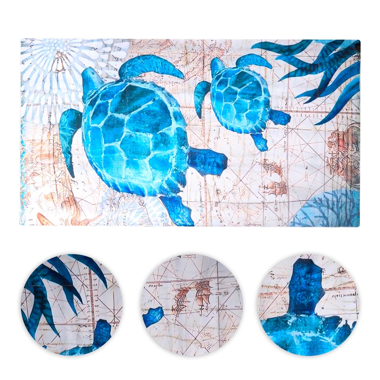 Bojueshaw Large Microfiber Beach Towels,Turtle Pattern Beach Towels,Lightweight Quick Dry Bath Towel for Swimming,Beach,Holiday,Travel