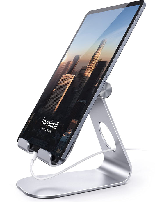 Lamicall Tablet Stand, Adjustable Tablet Holder - Desktop Stand Dock Compatible with New iPad 2024 Pro 9.7, 10.5, 11, 12.9, 13, Air mini 2 3 4 5 6,