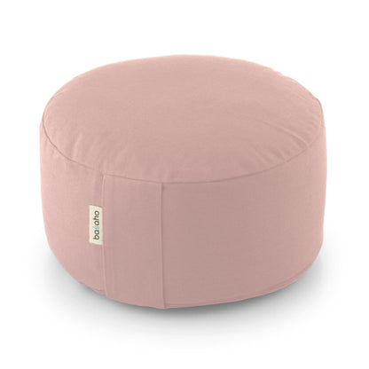 basaho WHEEL Zafu Meditation Cushion | Organic Cotton | Buckwheat Hulls | Removable Washable Cover (Pale Pink)