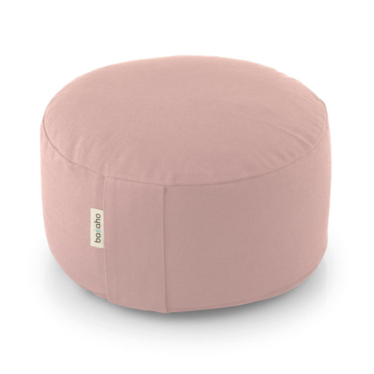 basaho WHEEL Zafu Meditation Cushion | Organic Cotton | Buckwheat Hulls | Removable Washable Cover (Pale Pink)