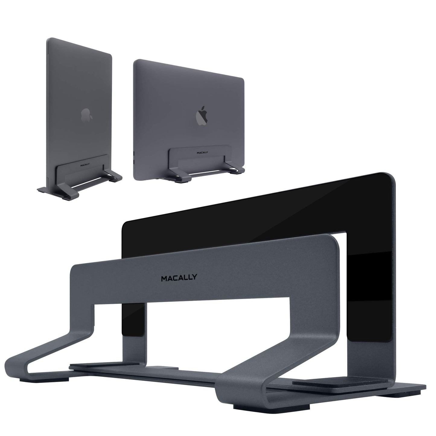 Macally Vertical Laptop Stand for Desk - Adjustable Desk Laptop Holder for Universal Compatibility - Saves Space & Improves Airflow