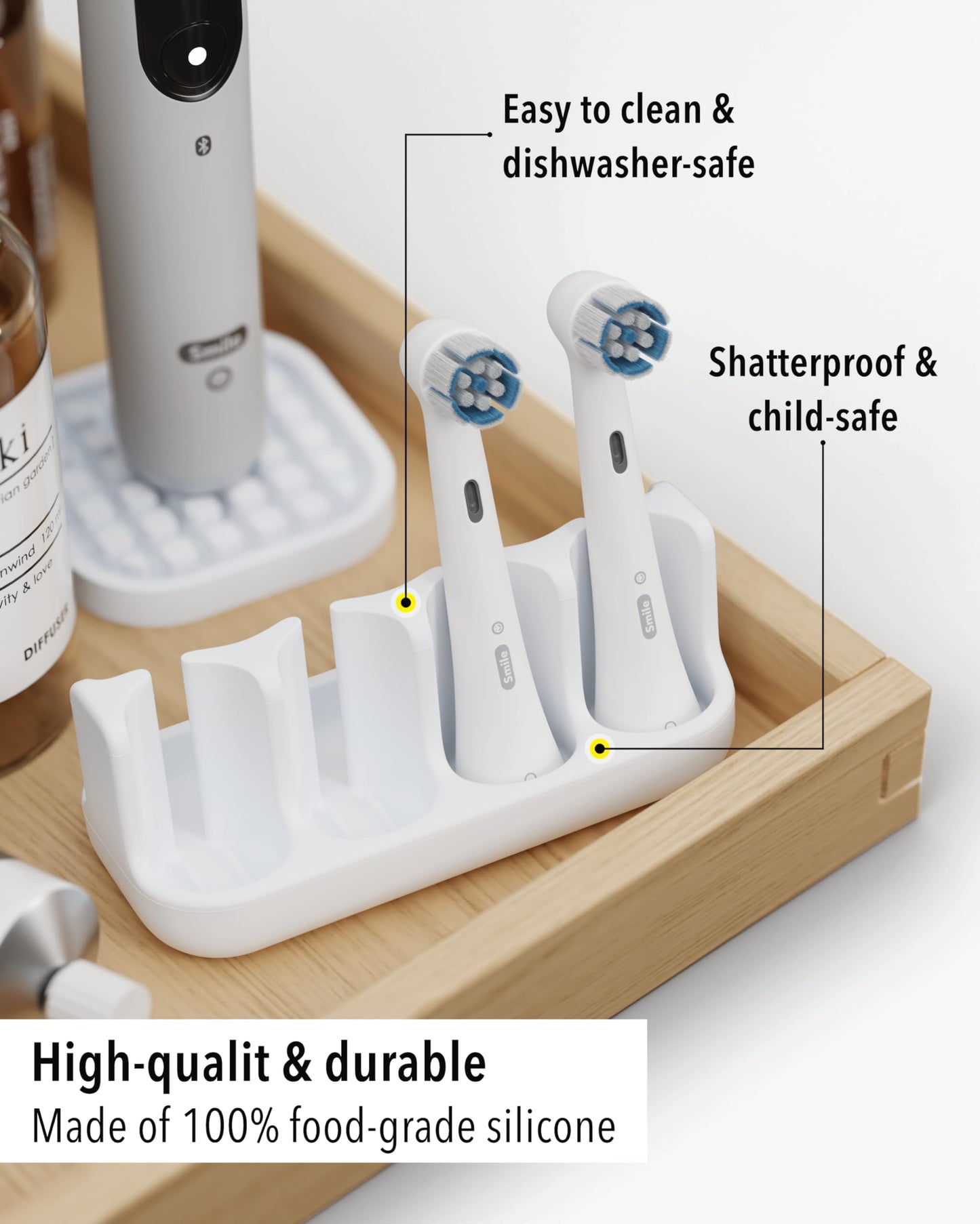 Qikfresh holder for 4 electric toothbrush heads (White)