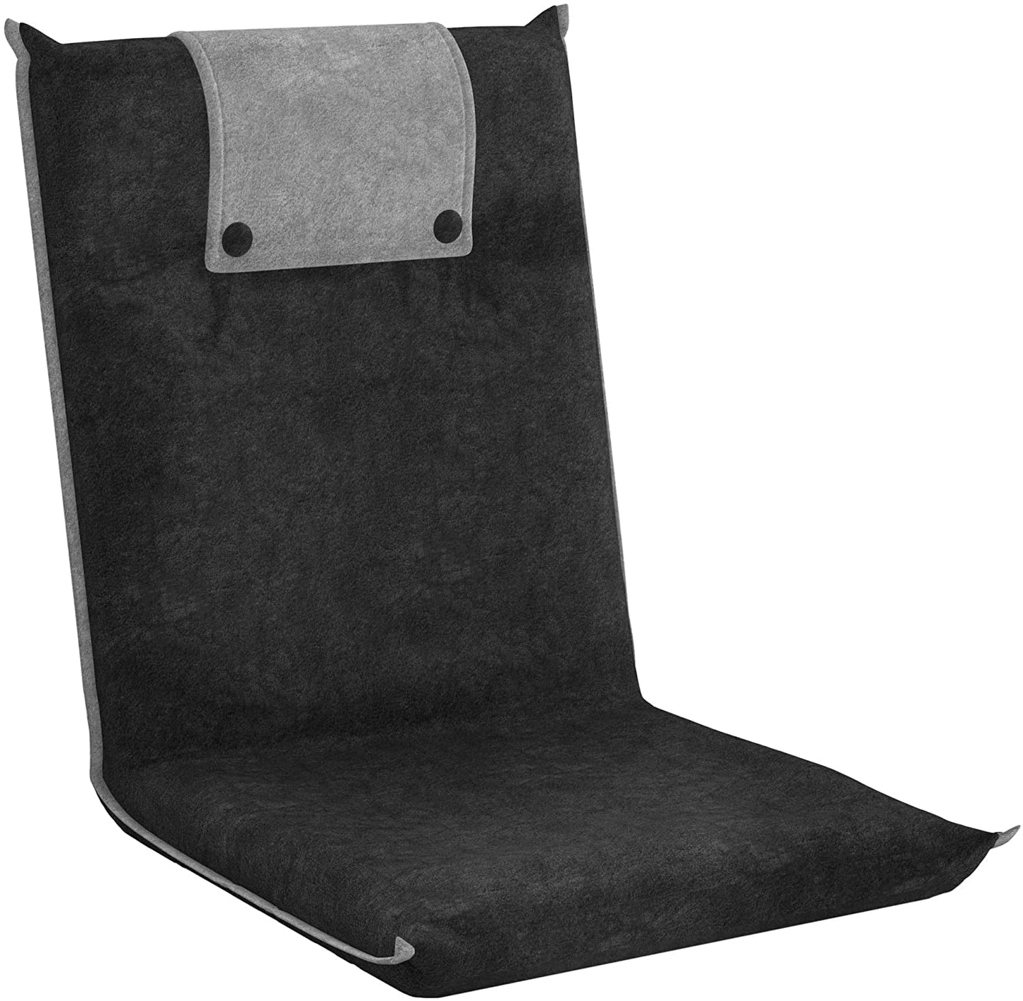bonVIVO EASY II Folding Floor Chair Adjustable Back Support Dark Grey