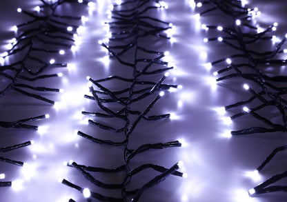 Christmas Concepts 500 6M/20FT White LED Cluster Lights With 8 Function Controller - Indoor/Outdoor - Energy Efficient A++ - Christmas Lights