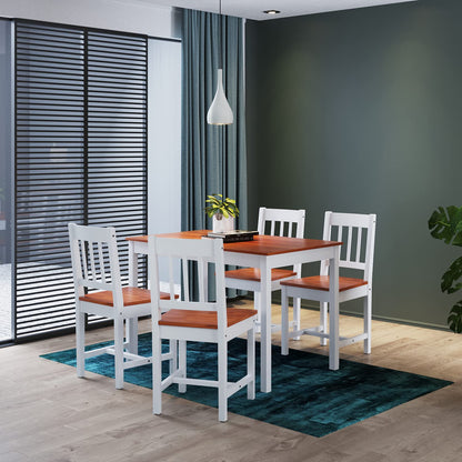 ZANOFIRA Kitchen Dining Table Set with Chairs Set 4 Pine Wood Dinner Set for Dining Room and Living Room Furniture Sets