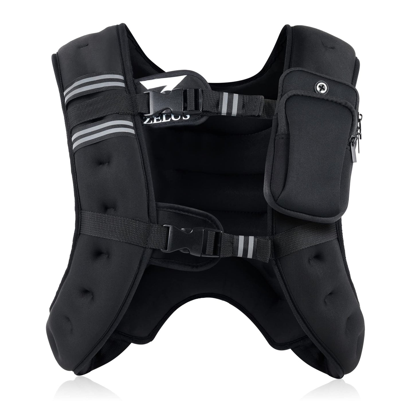 ZELUS Weighted Vest for Strength Training, 11kg Adjustable Exercise Equipment for Home Gym, Iron Sand Weight Vest with Armband Holder for Men Women