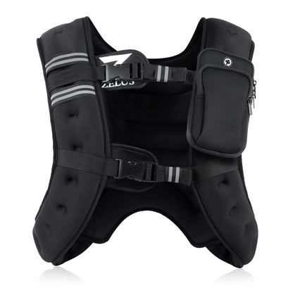 ZELUS Weighted Vest for Strength Training, 11kg Adjustable Exercise Equipment for Home Gym, Iron Sand Weight Vest with Armband Holder for Men Women
