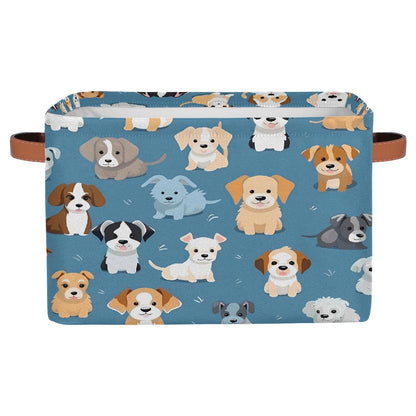 Mexpekil Funny Dog Fabric Storage Cubes, Foldable Closet Organiser for Wardrobe, Bedroom & Playroom, Collapsible Toy Chest Basket, 38x28x24 cm