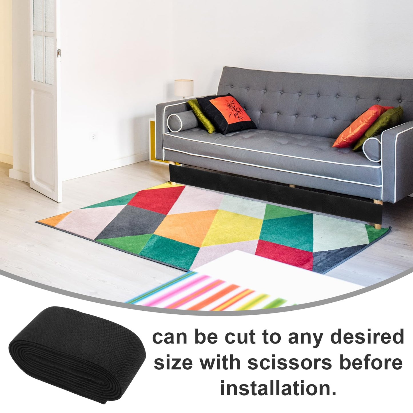 Cabilock Blockers for Under Sofa and Bed, Adjustable Under Sofa Blocker Gap Bumper to Keep Pet Things from Going Sliding Under Couch Furniture