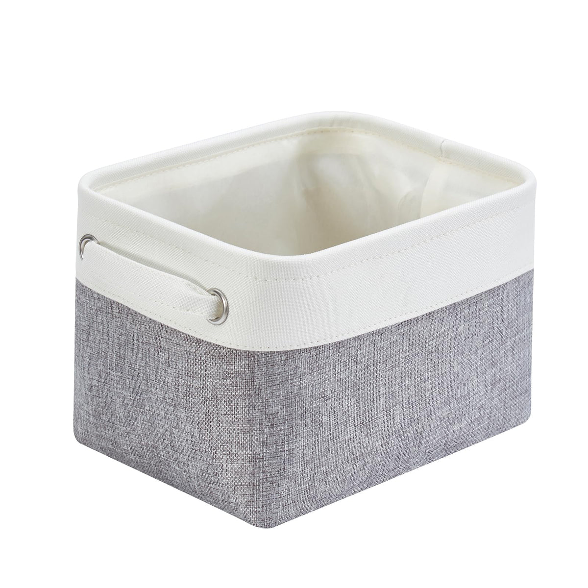 Mangata Fabric Storage Basket with Handles, Grey White S