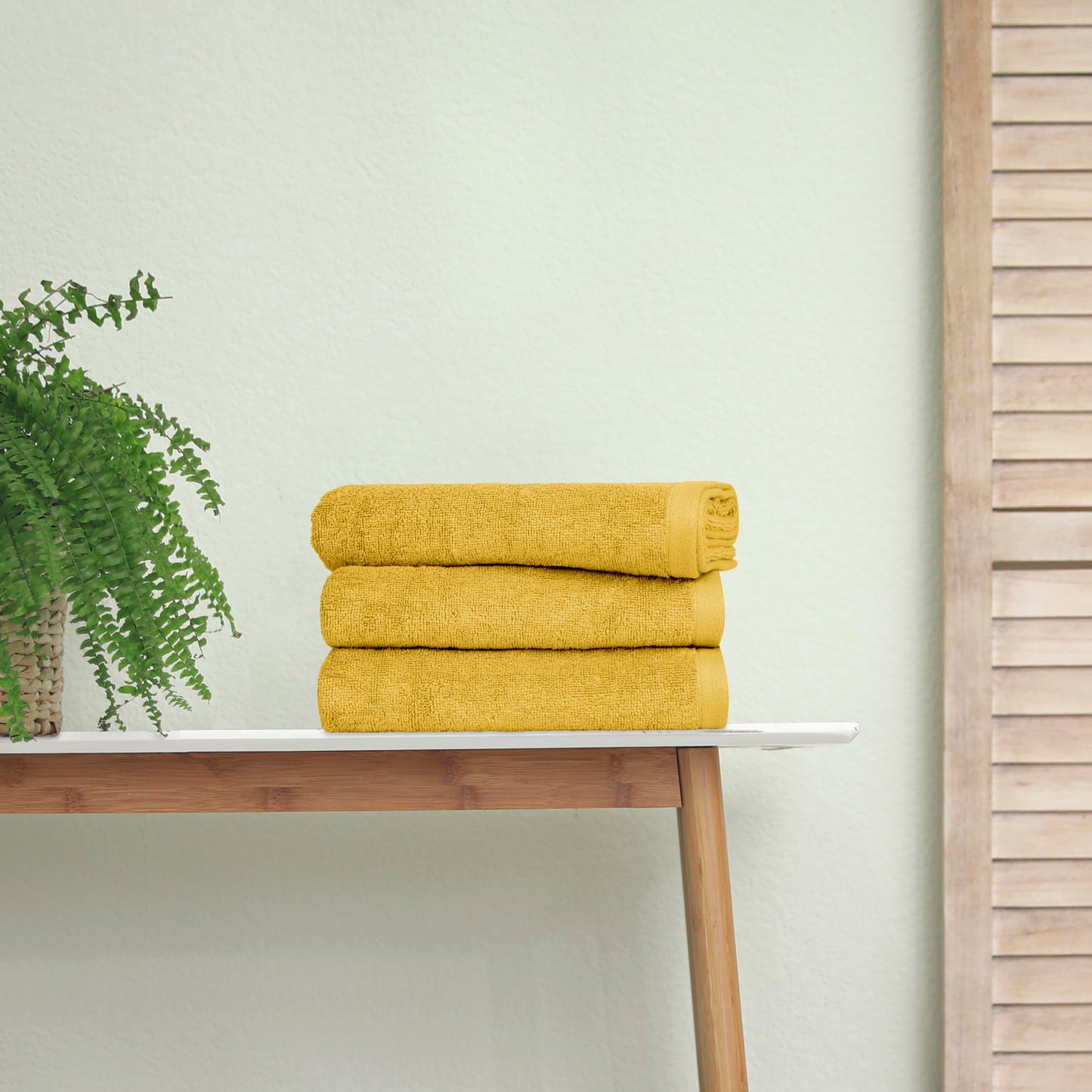 Ruggeri, Set 3 Piece Hand Towel Set, 50x100 cm, Soft Cotton, Yellow