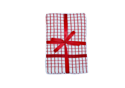 QUALITY HOME TEXTILES 100% Cotton Large Luxury Terry Towelling Tea Towels | Pack of 3| Kitchen Hand Towels Dish Cloth Super Absorbent Soft Touch