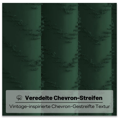 BTTN Boho Tufted Chevron Shower Curtain, 183x186cm, Emerald Green