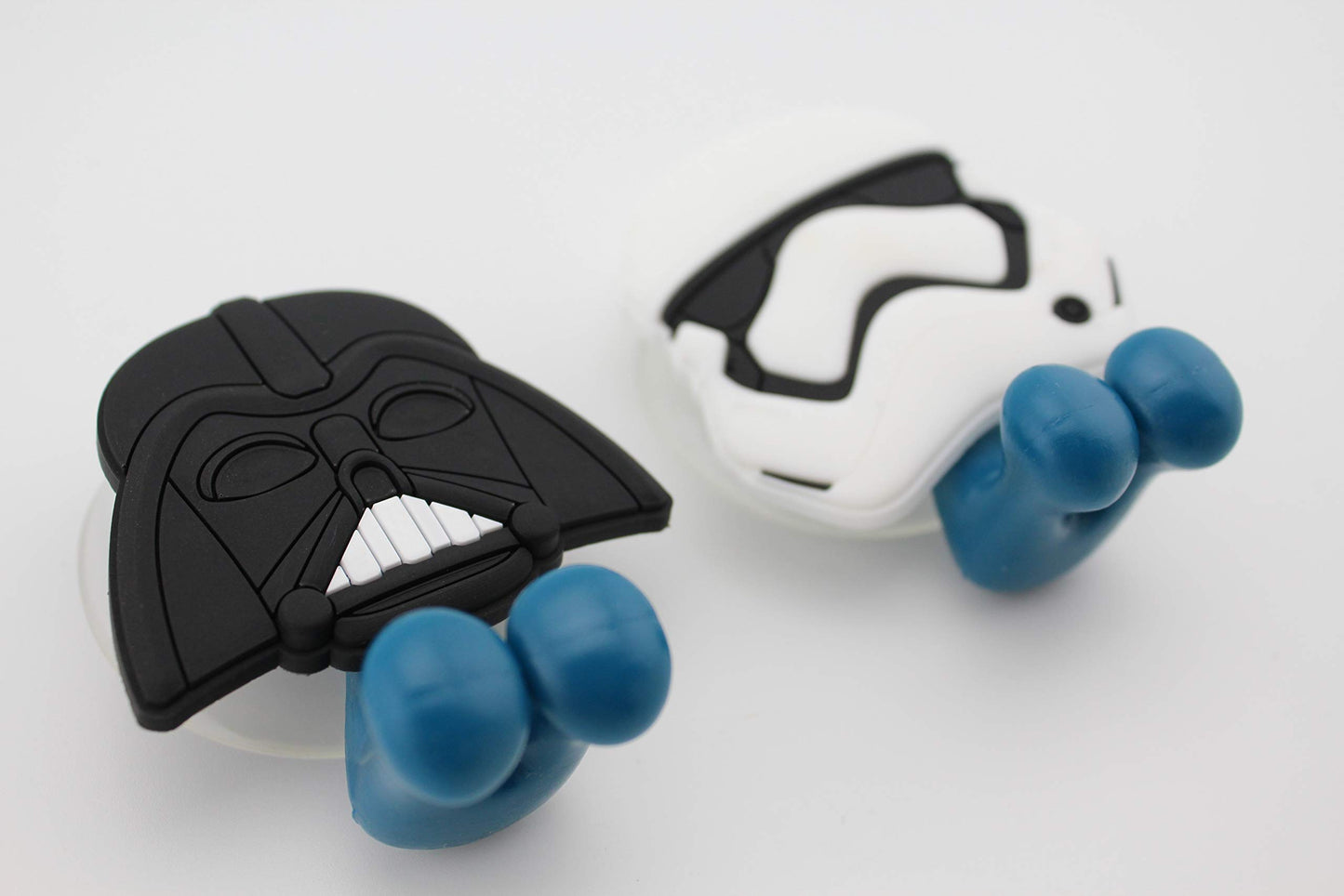 Finex 2 pcs Set Star Stormtrooper Head Toothbrush Holders with Suction Cup for Wall in Bathroom at Home Darth Vador