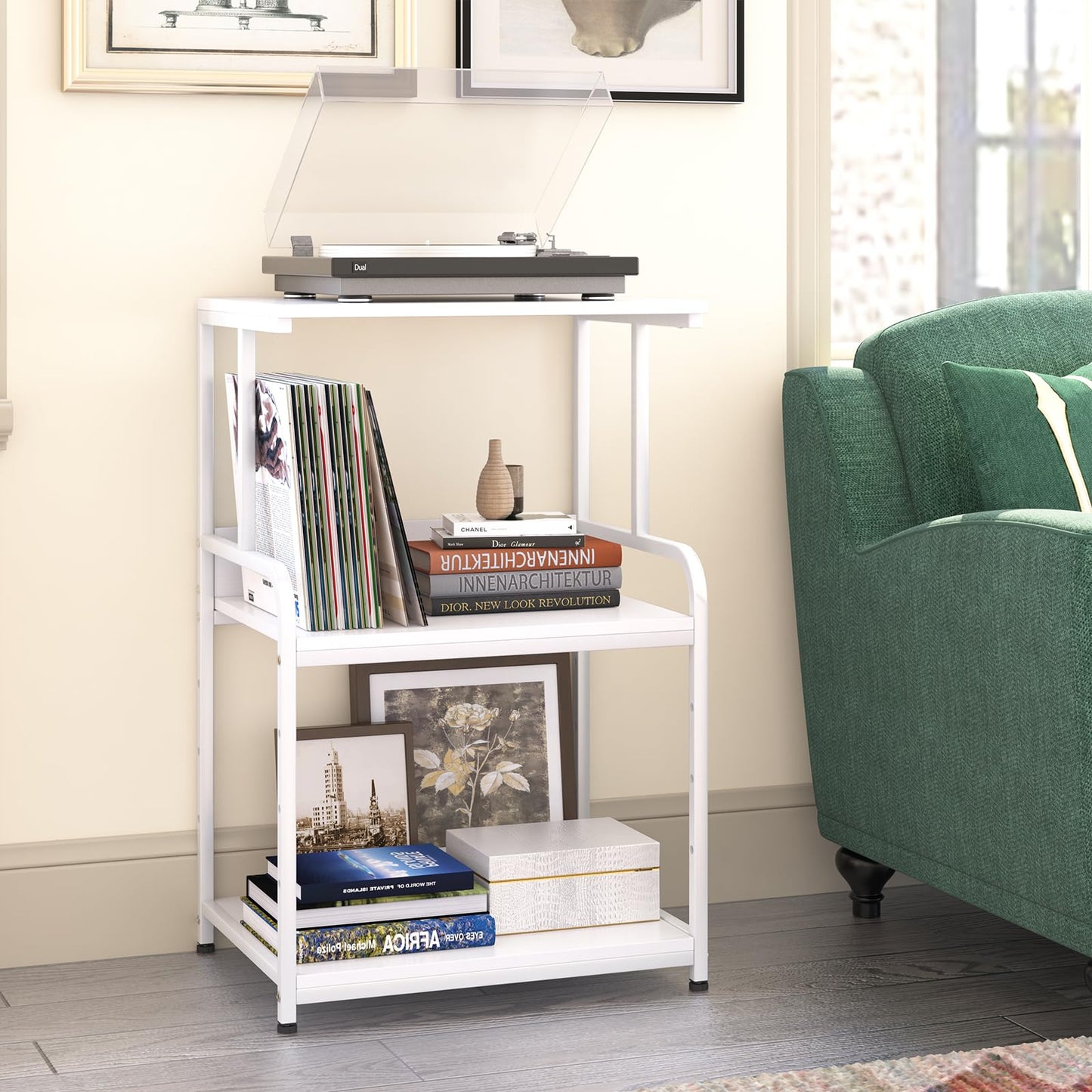Printer Stand Table Shelf with Storage,3d Printer Shelf Organizer With Shelf and Wheels,3 Tier Multi-Purpose Rolling Cart for Folders,Books,for Fax