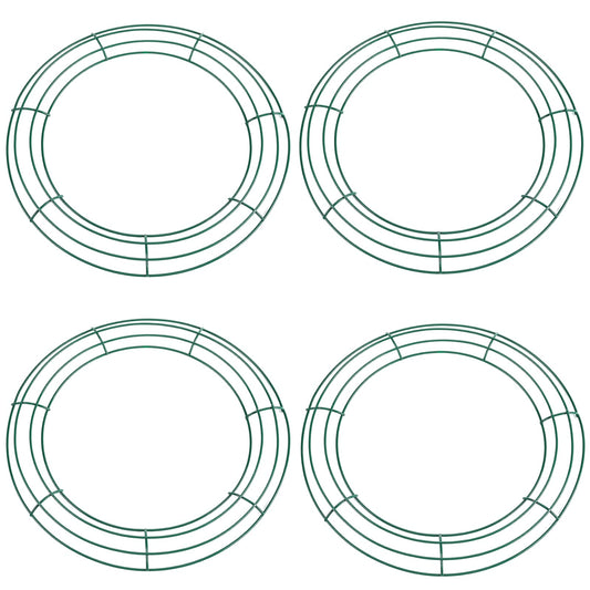 4 Pack Christmas Wire Wreath Rings 14 inch Metal Wreath Frame - 35cm Large Round Wire Wreath Frame for Christmas Wreath Making Rings Base, Wedding