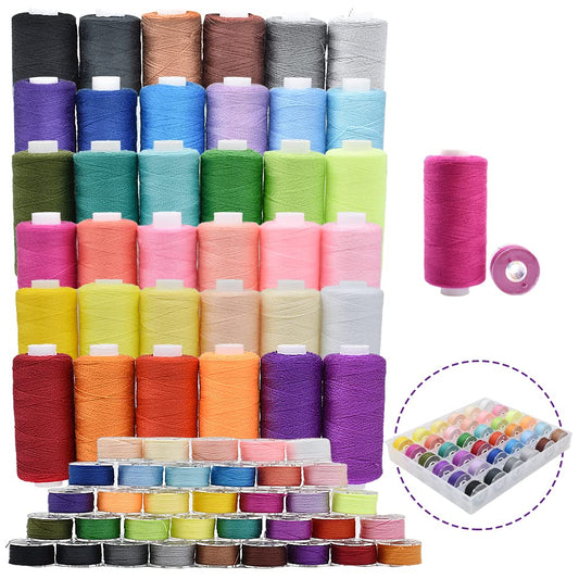 72Pcs Bobbins Sewing Threads Kit 36 Colors Spools 360 Yards Per Polyester Thread Prewound Bobbin with Case for Hand Sewing Sewing Machine Embroidery