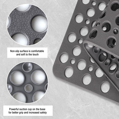 Lurowo Square Shower Mats Non Slip Anti Mould, 70 * 70 TPE Bathroom Mats with Suction Cups for Shower and Tub