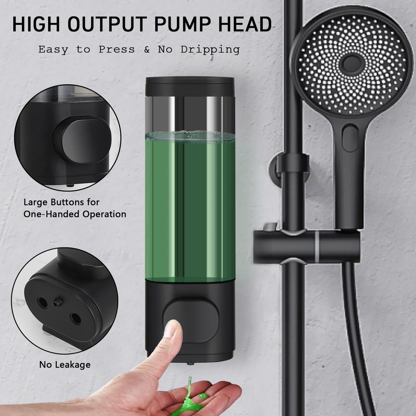 300ml Wall Mounted Soap Dispenser, Shower Gel Dispenser Wall Mounted