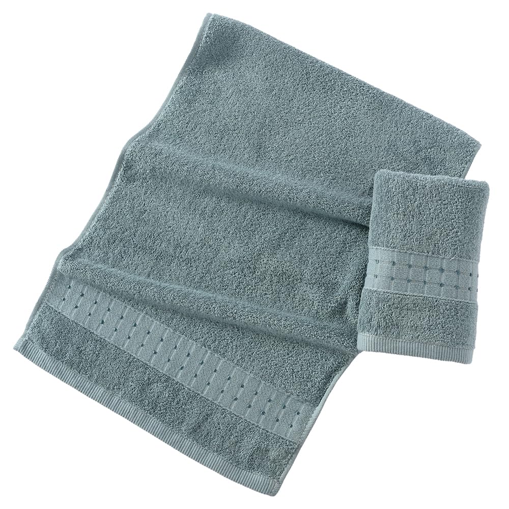 sense gnosis 100% Cotton Green Hand Towels Absorbent Super Soft Face Towels Lint Free Checkered Bath Hand Towels for Bathroom Travel Yogo Sport Spa