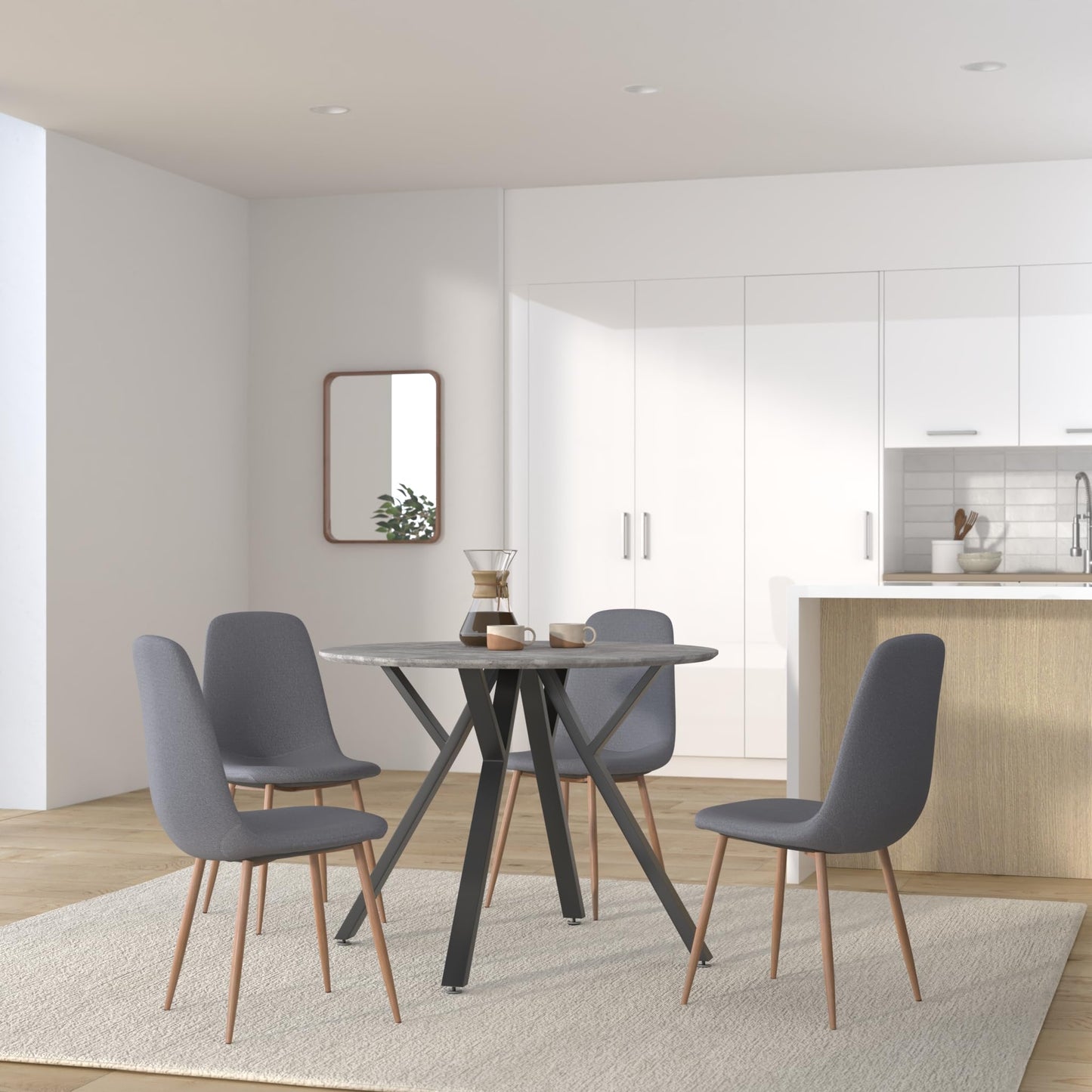 Seconique Athens Round Dining Table in Concrete Effect