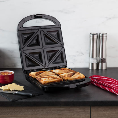 Russell Hobbs Deep Fill Sandwich Toaster/Toastie Maker  Makes 4 Toasties, Cuts & seals, Non-stick easy clean plates, Verticle storage, Power On &