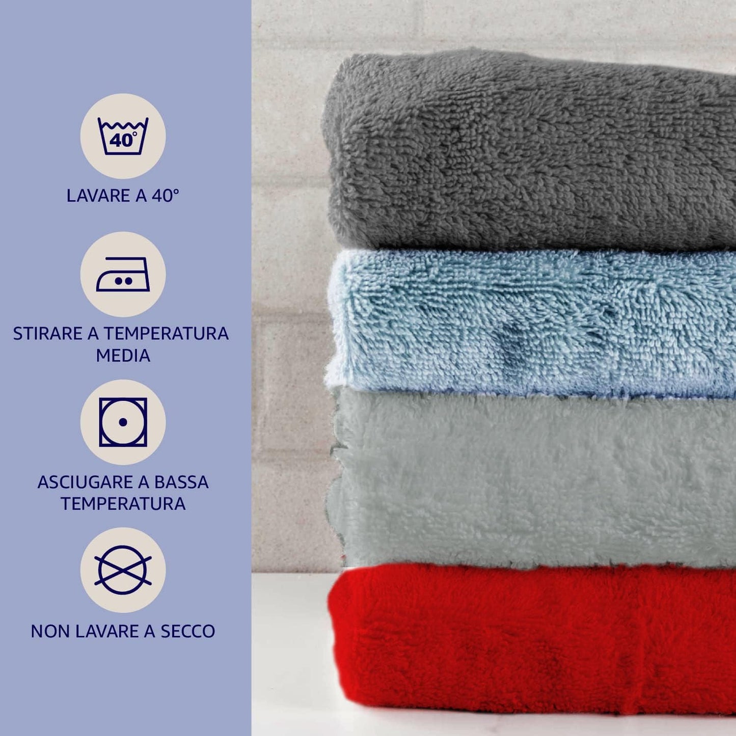 Giovanni Dolcinotti MADE IN ITALY Set of 2 Bath Towels 450 gsm Cotton Terry Towels, 110 x 60 cm + 60 x 40 cm, Soft to the Touch, Made in Italy
