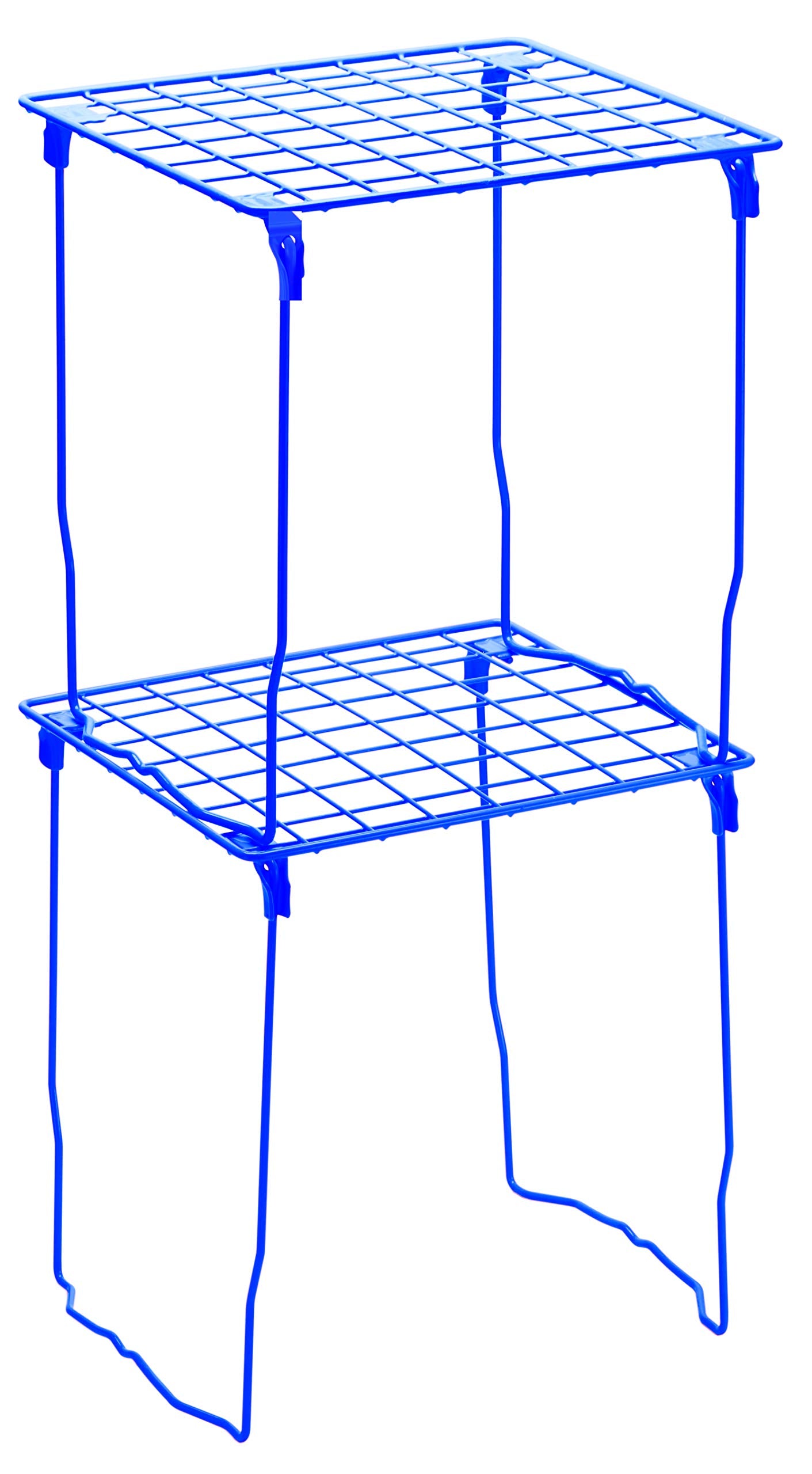 Lockermate Stac-A-Shelf Locker Shelf, Stackable Organizer, Extra Tall, Fits Standard Size School Lockers, Blue