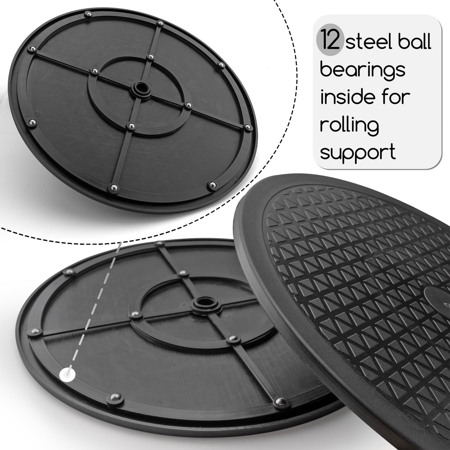 Famgee 12 Inch Lazy Susan Turntable Heavy Duty Rotating Swivel Stand Lazy Susan with Steel Ball Bearings for Flat Panel Monitors, Computer, TV
