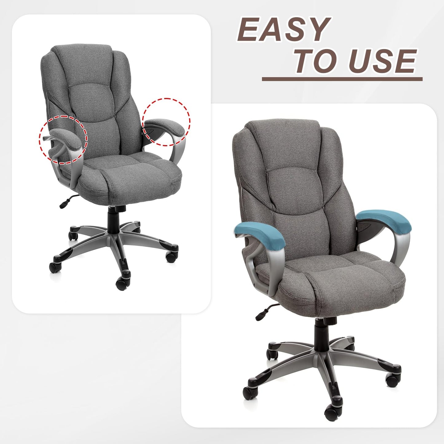 sourcing map Chair Armrest Slipcovers Covers, 22 x 7cm Polyester Removable Seat Hand Rest Protector for Office Chairs Desk Chair(Orange)