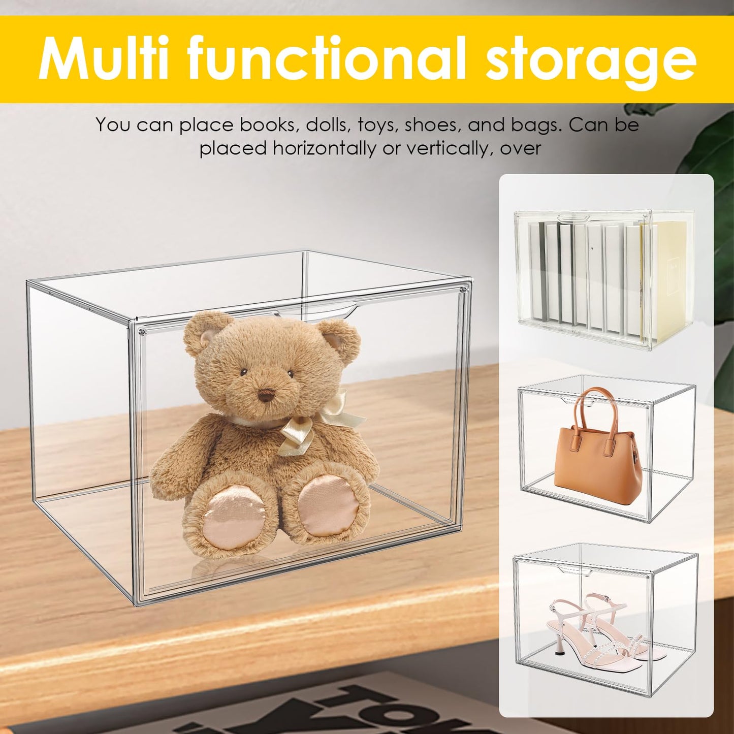 NIHUIFDPY Acrylic Display Case, 40x25x30cm Dust Proof Transparent Doll Display Box