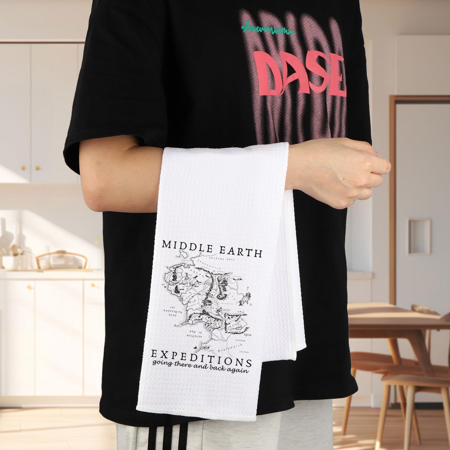 MYSOMY Middle Earth Kitchen Towel Middle Earth Map Gifts Lord Rings Gifts Middle Earth Kitchen Gifts (Middle Earth UK)