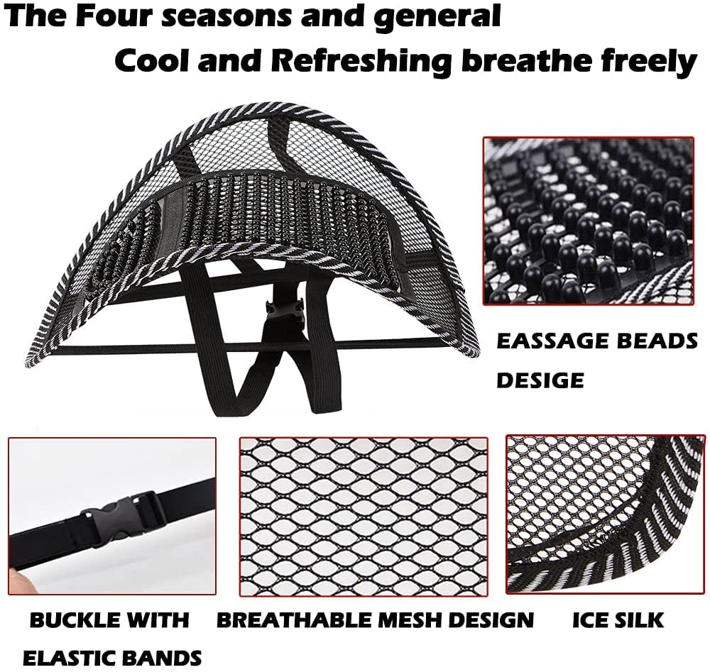 Big Ant Mesh Back Lumbar Support for Office Chair, Car, Chair Back Support with Elastic Strap Back Rest for Office Chair/Car Seat/Back Pain Relief