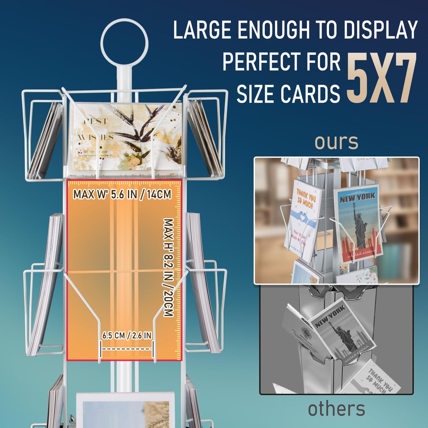 ANBOXIT Greeting Card Display Stand Rotating Rack Holder