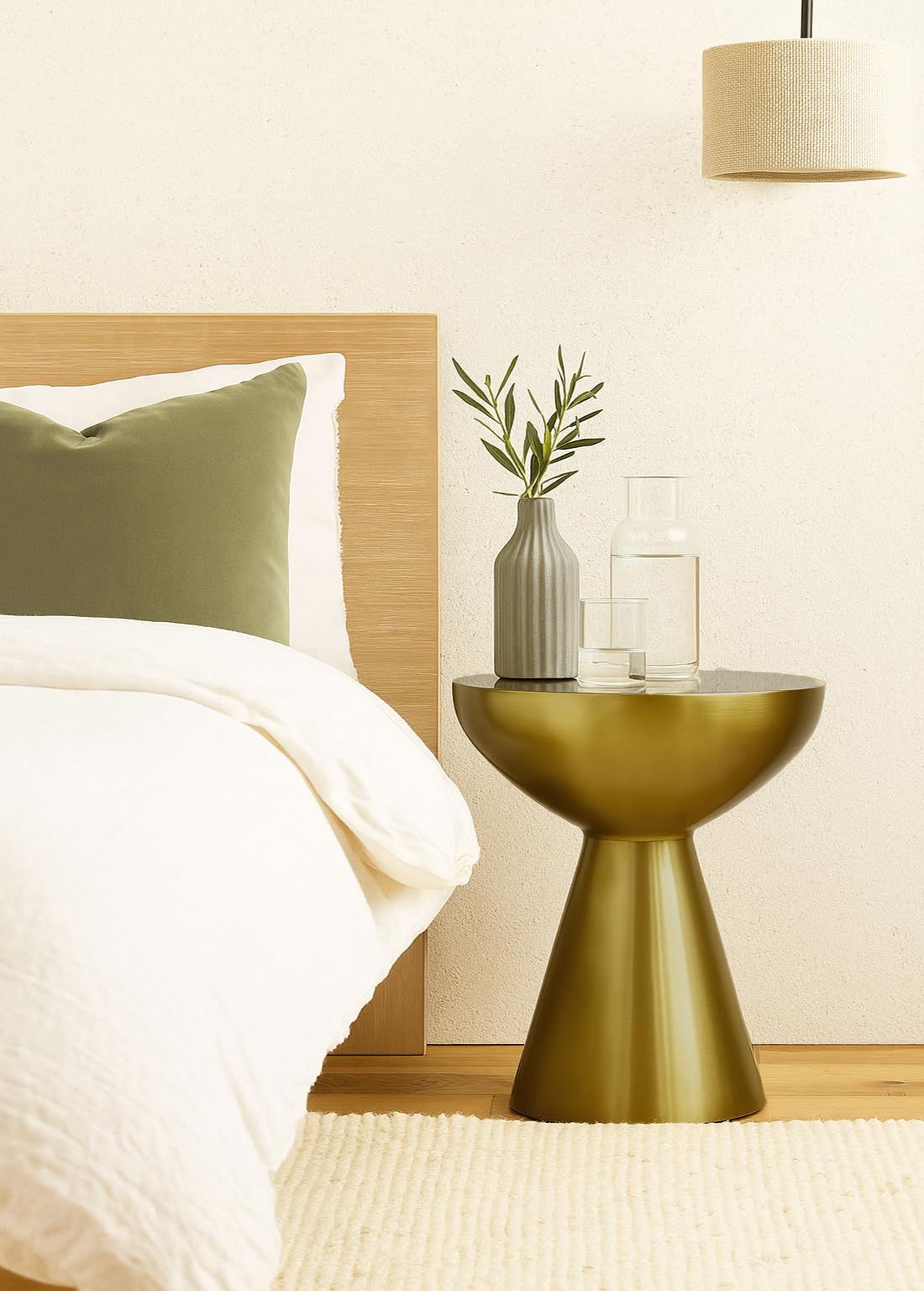 ASPECT Luna Hand-Crafted Aluminum Side Table (Light Brass)