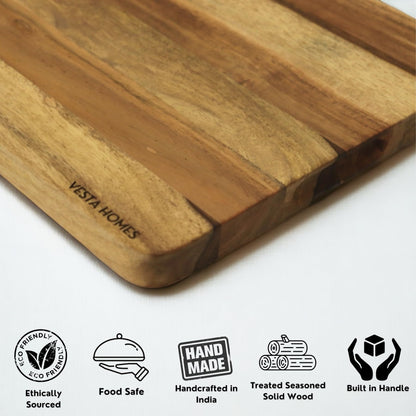 Vesta Homes Wooden Extra Large Cutting Board/Chopping, Serving Board/Block for Kitchen Vegetables, Fruits, Cheese and Charcuterie | Premium Acacia
