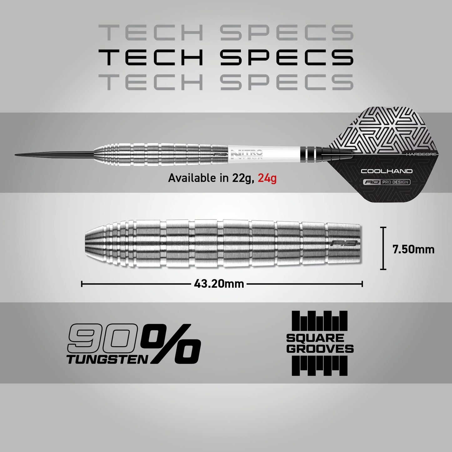 RED DRAGON Luke Humphries TX1 Pioneer 24 Gram Premium Tungsten Darts Set with Flights and Stems