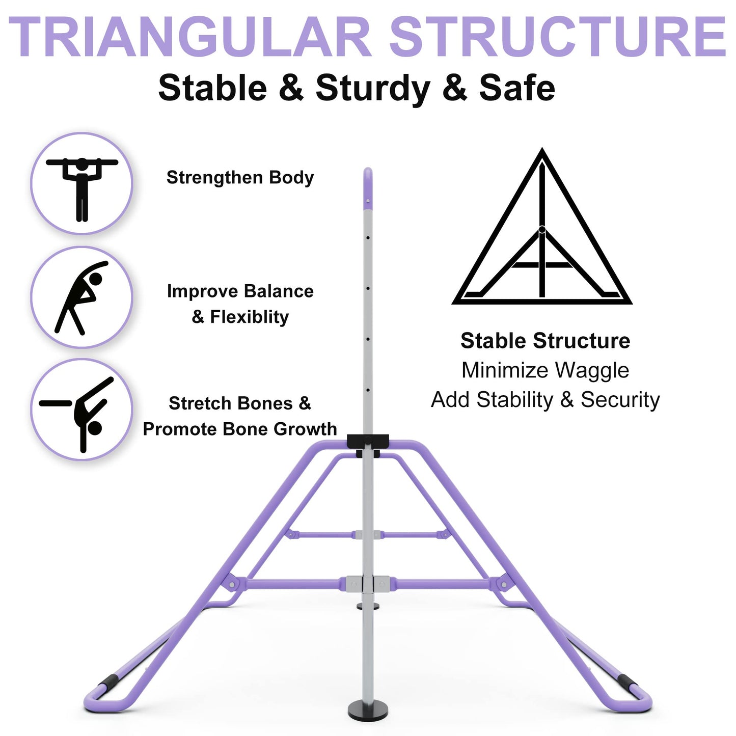 GYMMAGE Gymnastics Bars with Bar Pad, Junior Training Kip Bar Gymnastics Equipment for Home Garden, Adjustable Height Gymnastic Folding Horizontal Bar